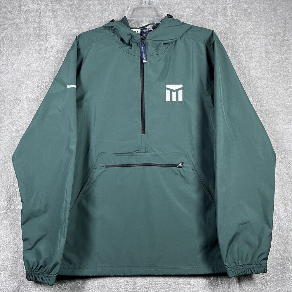 Charles River Adult Pack-N-Go Pullover Size M Green Wind & Water-Resistant NEW - Picture 1 of 12